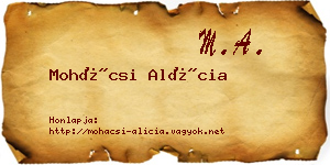 Mohácsi Alícia névjegykártya
